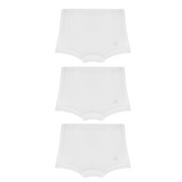 Organic Girls Bamboo Boxer Brief Underwear Set Of 3- White